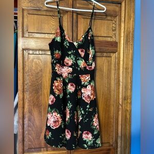 Floral Black Dress